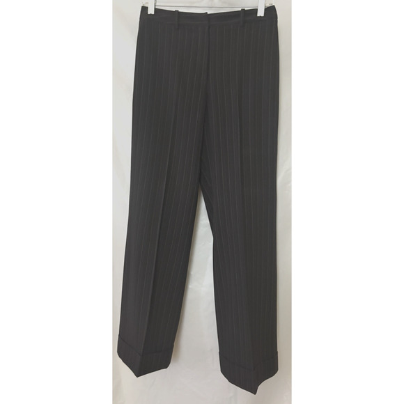 Larry Levine PETITE Dress Pants Women's 6P Flat From Strap Black Business Office - Picture 1 of 8